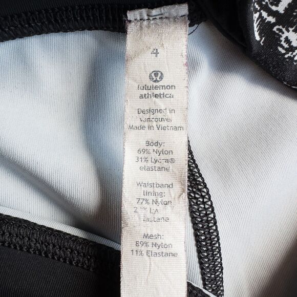 Lululemon Inspire Tight II Graf Black White/Black  7/8 Legging Womens 4 W5LFHS - Picture 3 of 16